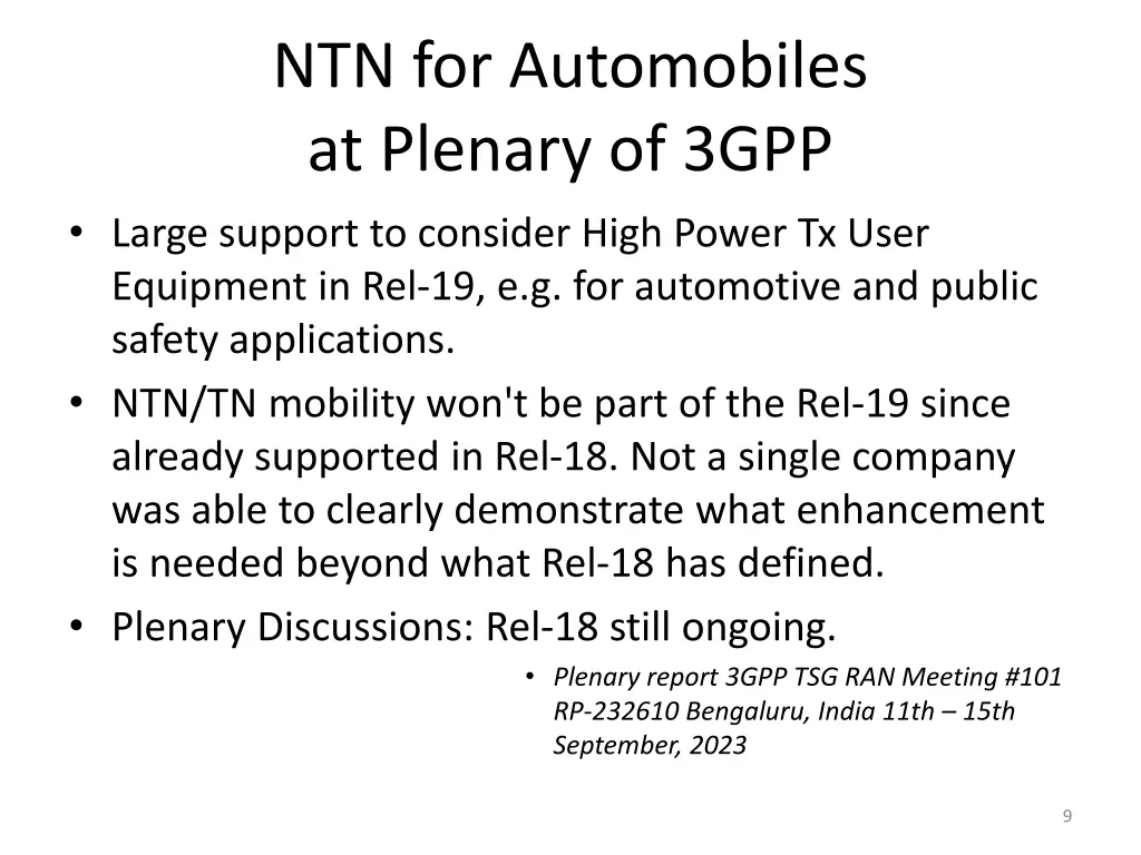 ntn for automobiles at plenary of 3gpp large