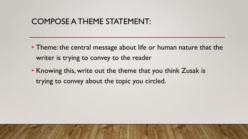 compose a theme statement