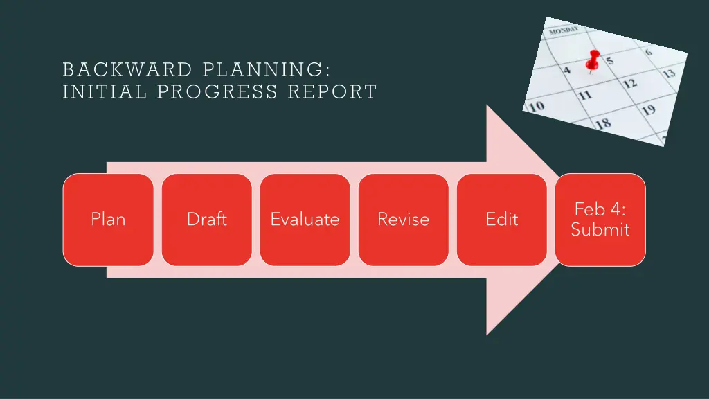 backward planning initial progress report