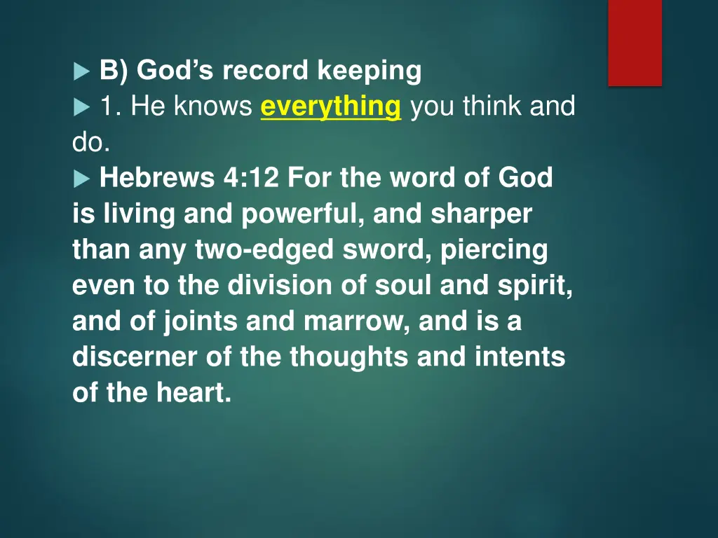 b god s record keeping 1 he knows everything