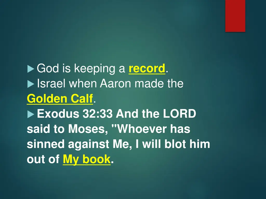god is keeping a record israel when aaron made