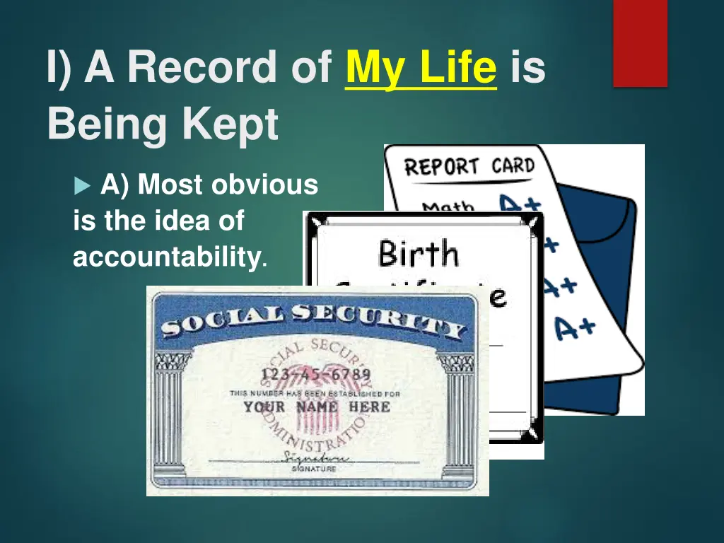 i a record of my life is being kept