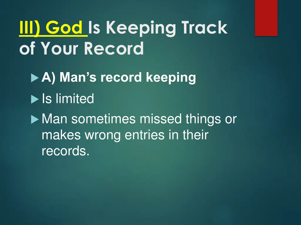 iii god is keeping track of your record