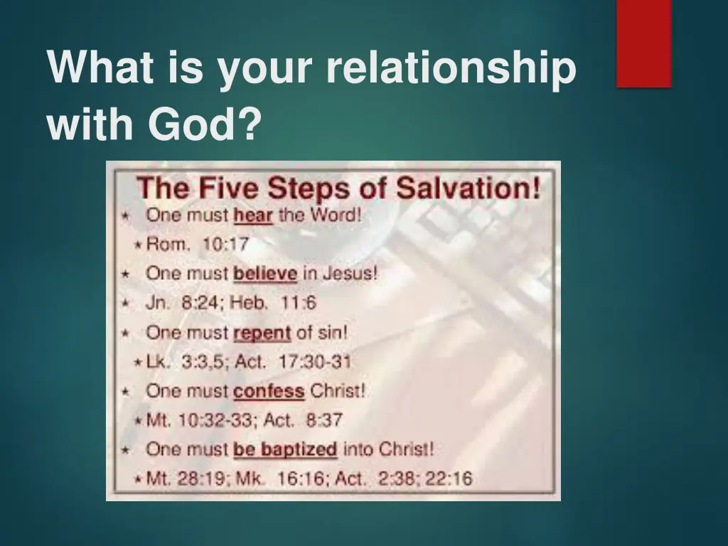 what is your relationship with god