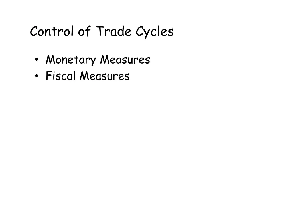 control of trade cycles