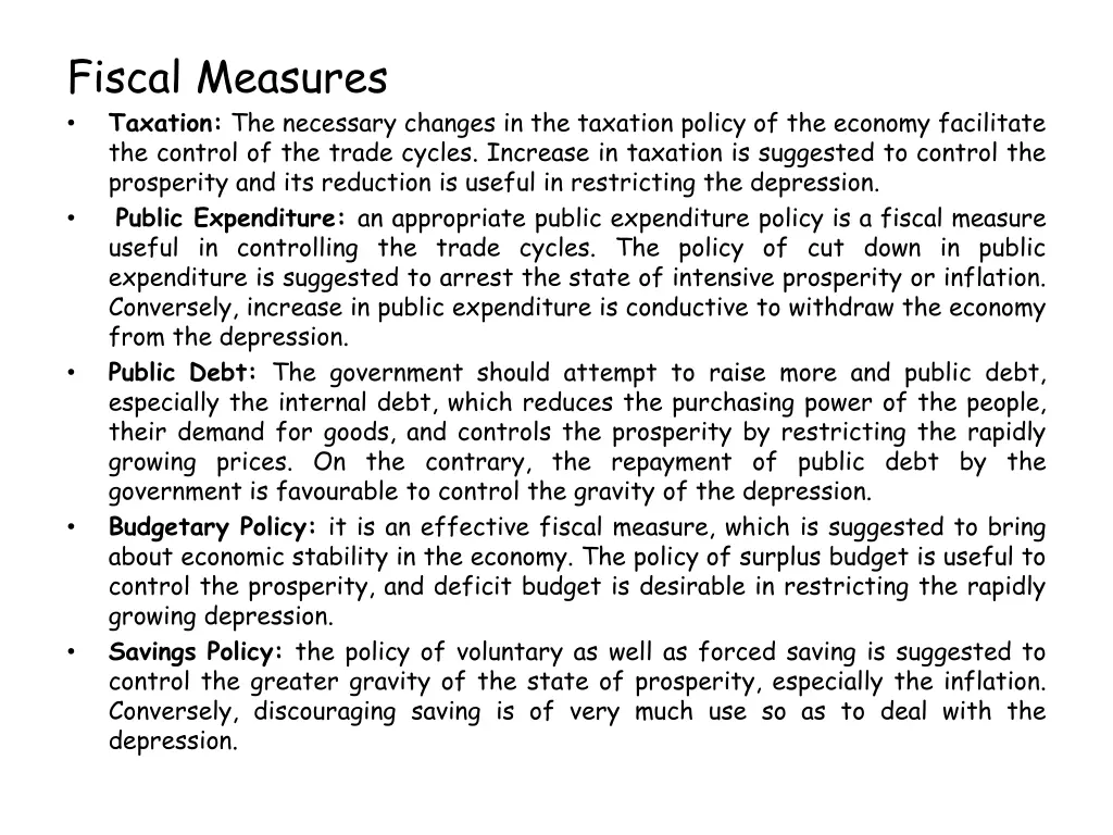 fiscal measures taxation the necessary changes