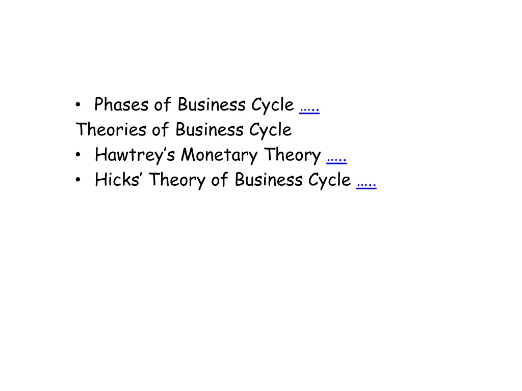 phases of business cycle theories of business