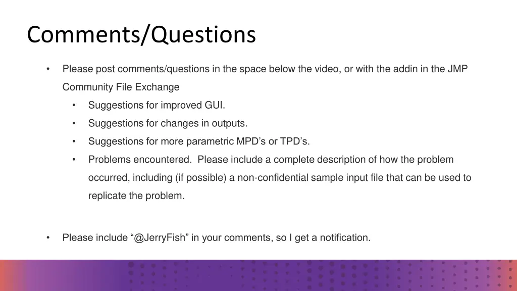 comments questions
