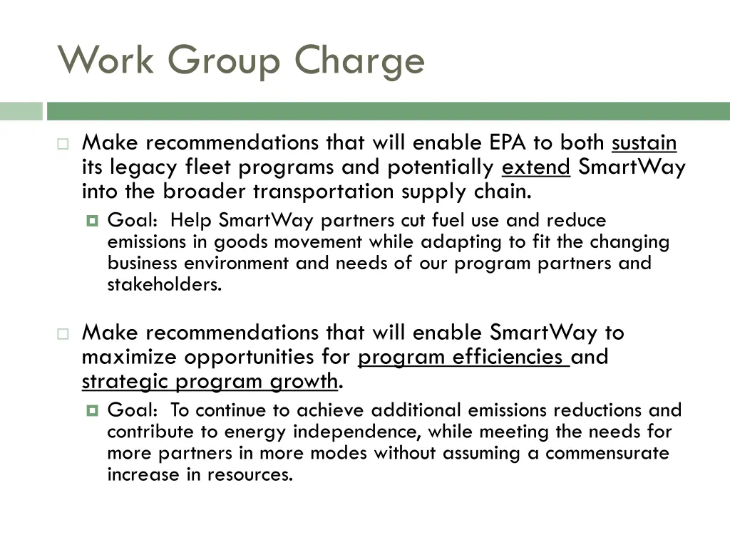 work group charge