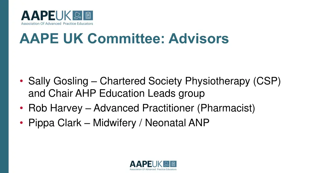 aape uk committee advisors