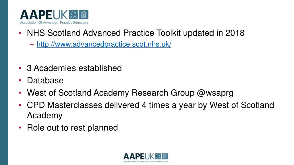 nhs scotland advanced practice toolkit updated