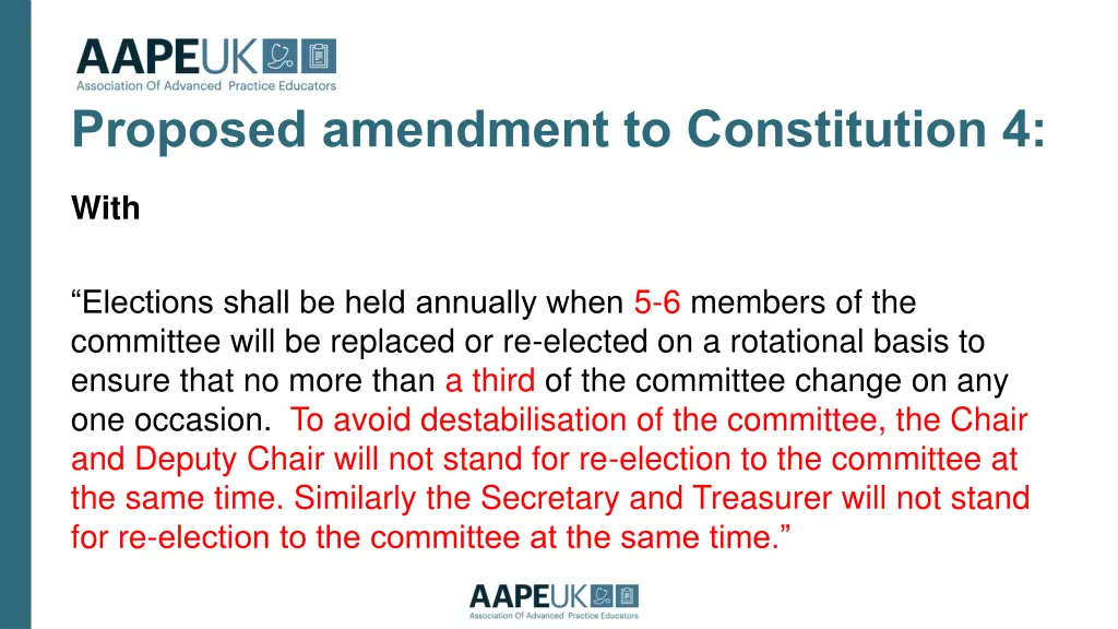 proposed amendment to constitution 4 1