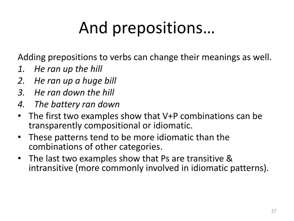 and prepositions