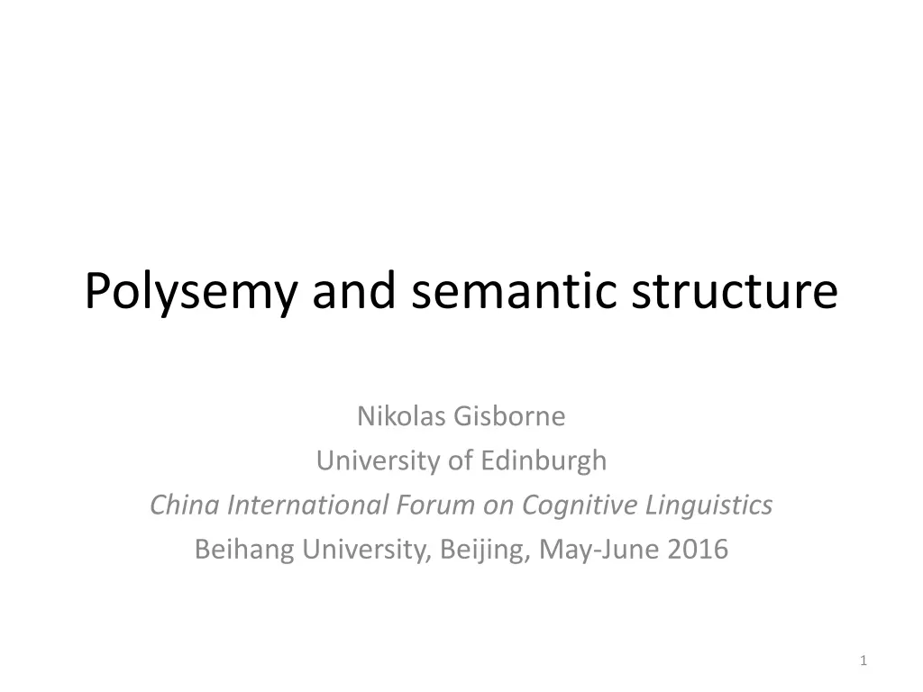 polysemy and semantic structure