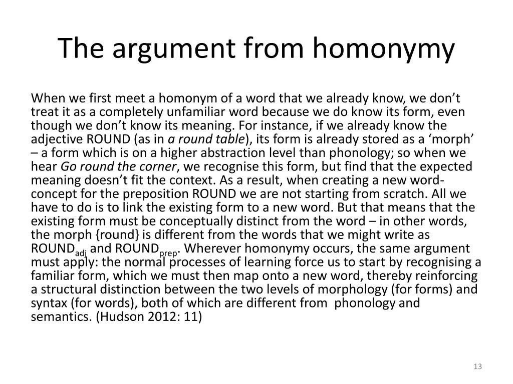 the argument from homonymy
