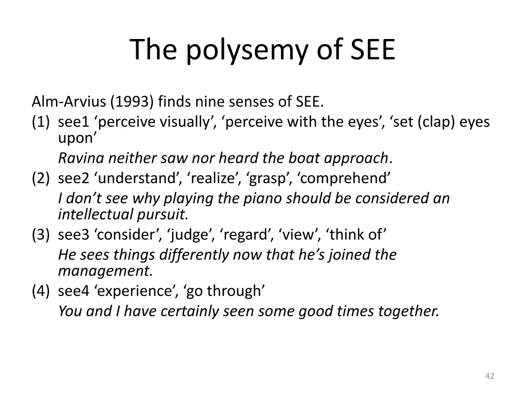 the polysemy of see 1