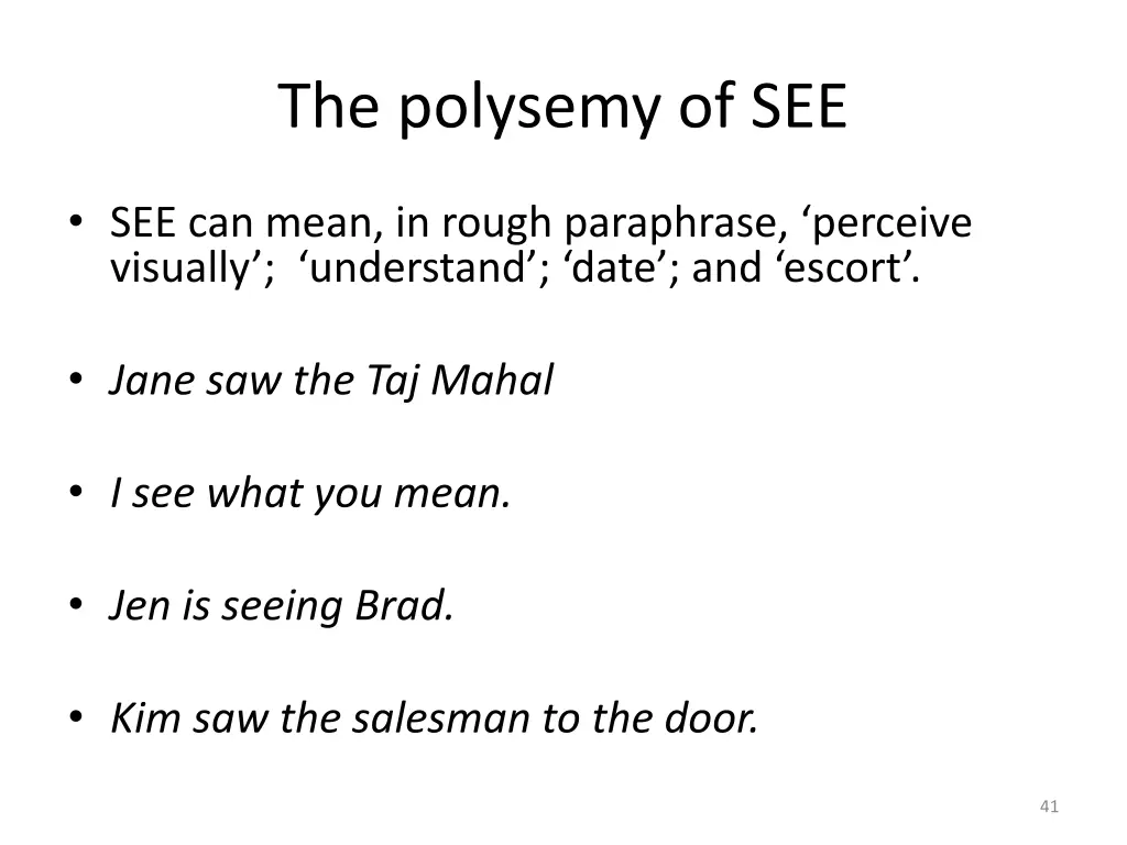 the polysemy of see