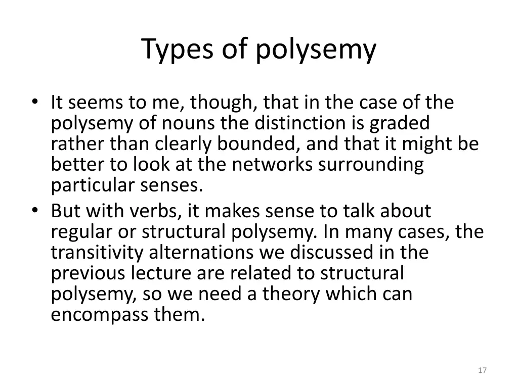 types of polysemy 2