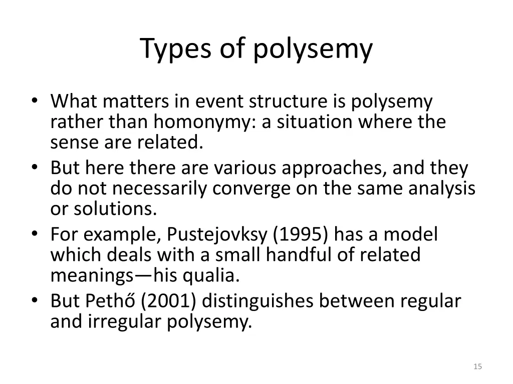 types of polysemy