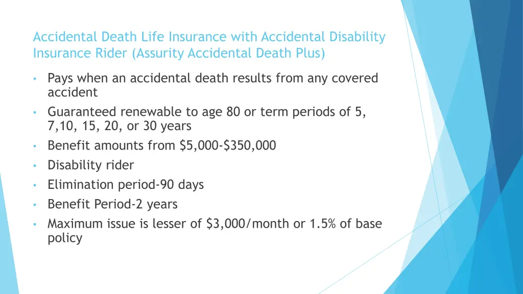 accidental death life insurance with accidental