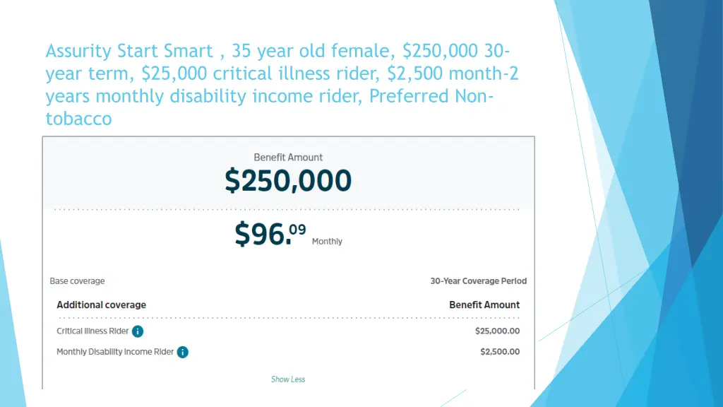 assurity start smart 35 year old female