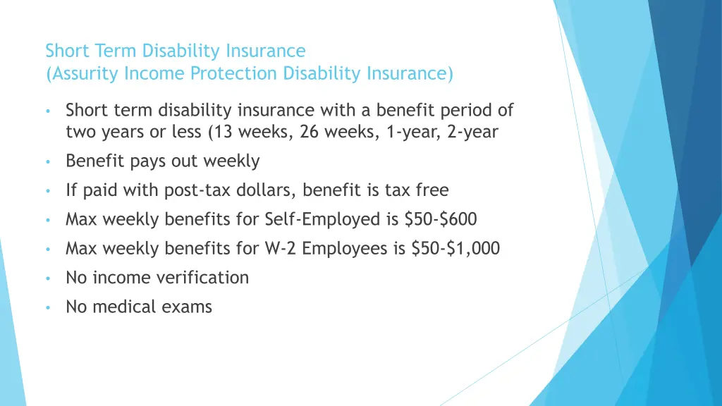 short term disability insurance assurity income