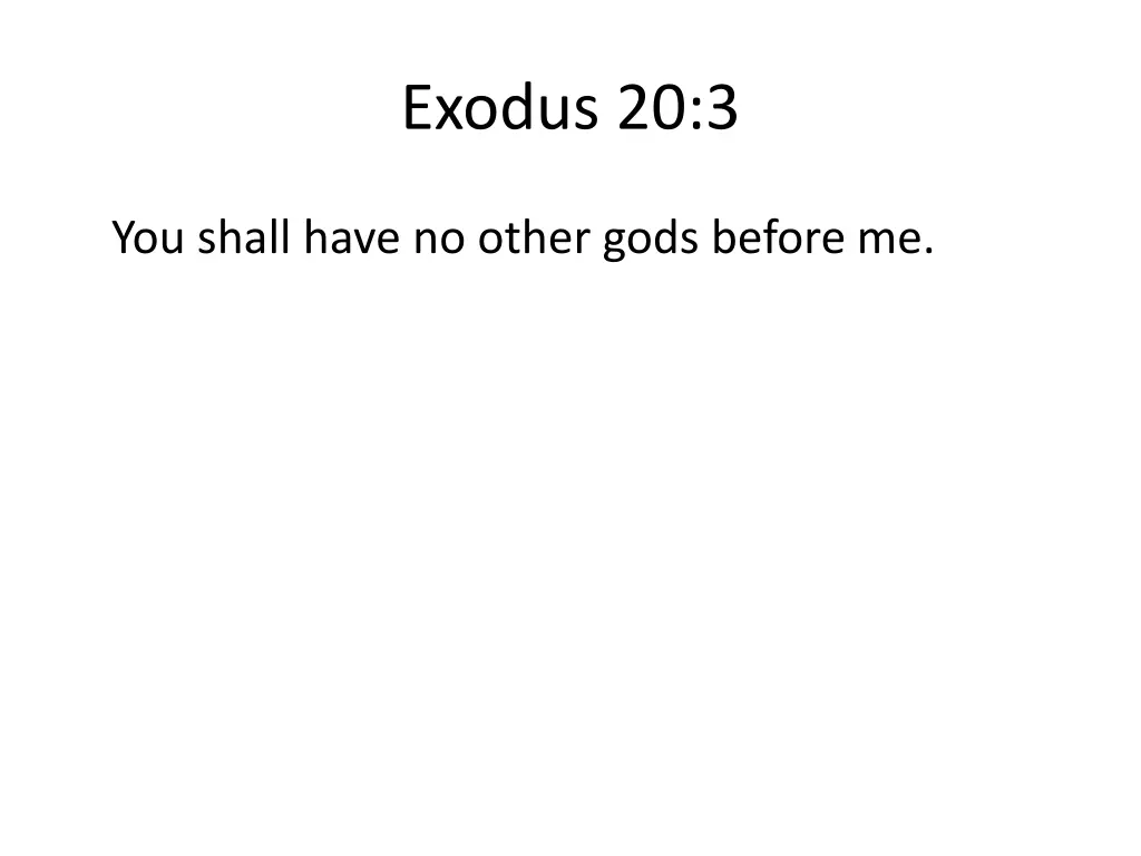 exodus 20 3