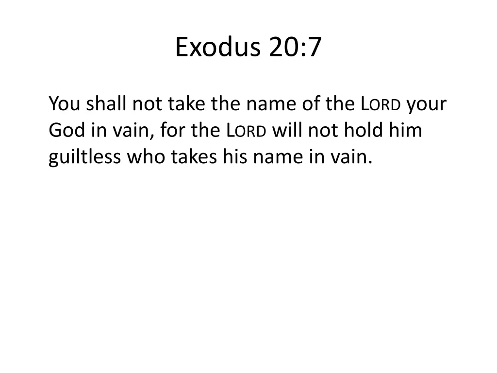 exodus 20 7 1