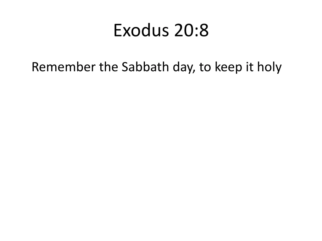 exodus 20 8