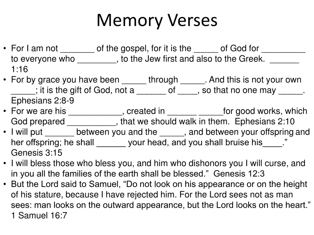 memory verses