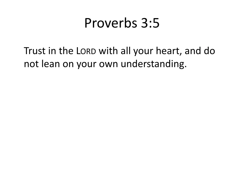 proverbs 3 5