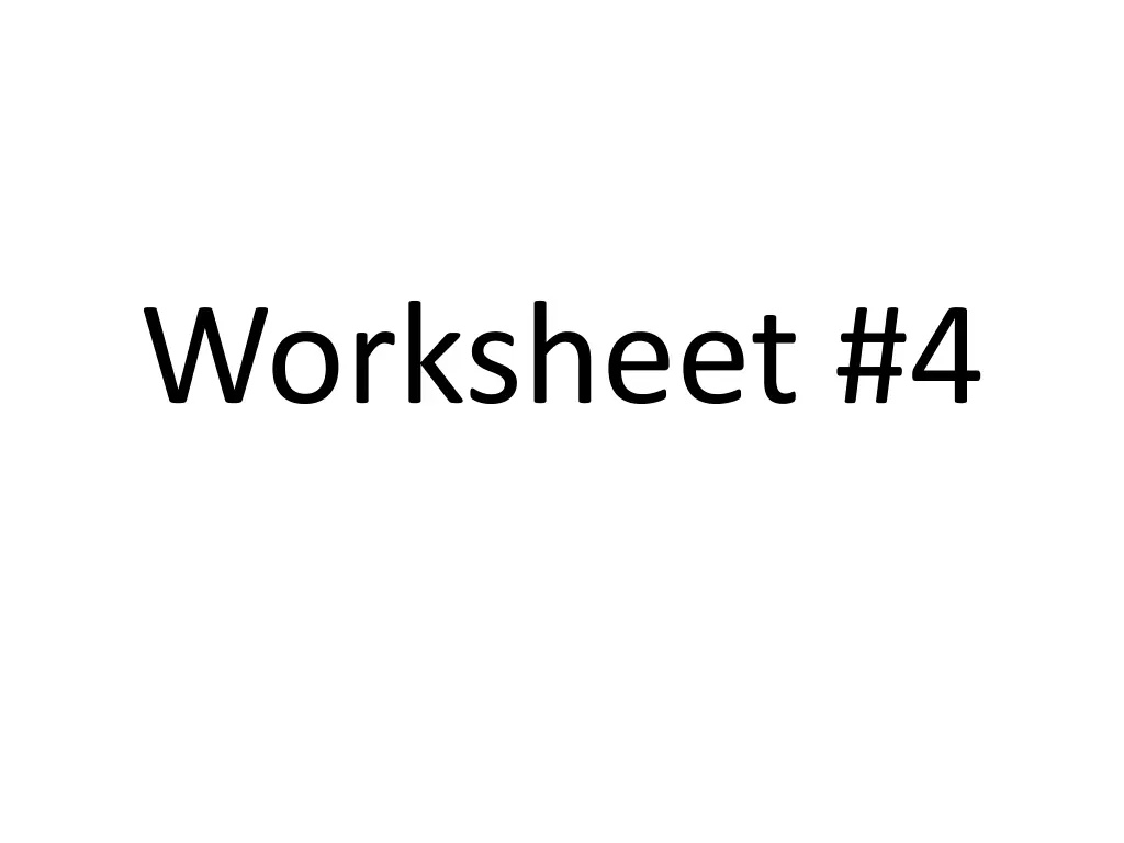 worksheet 4