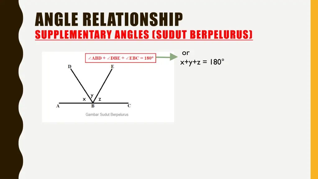 angle relationship supplementary angles sudut
