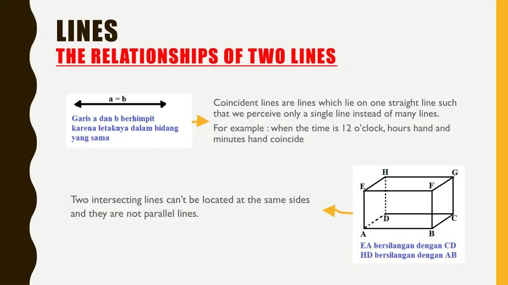 lines the relationships of two lines