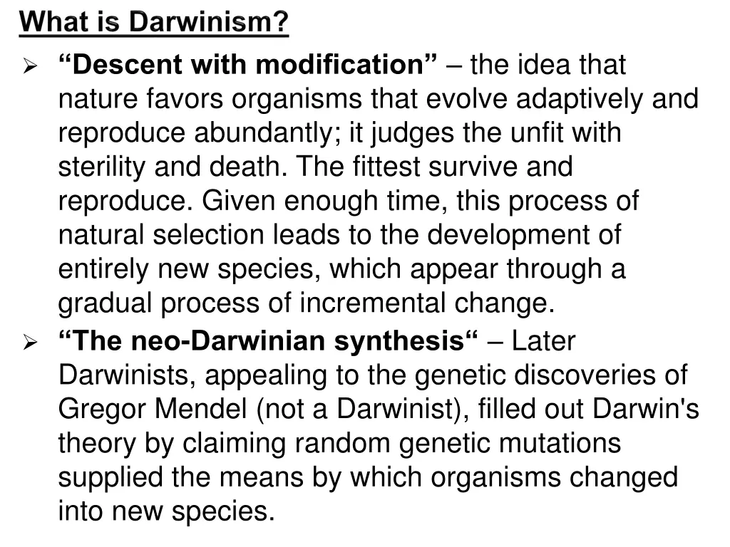 descent with modification the idea that nature