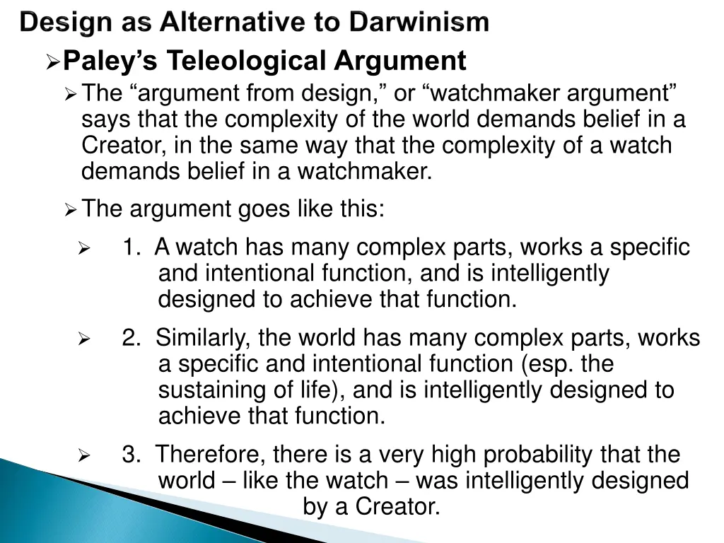 paley s teleological argument the argument from