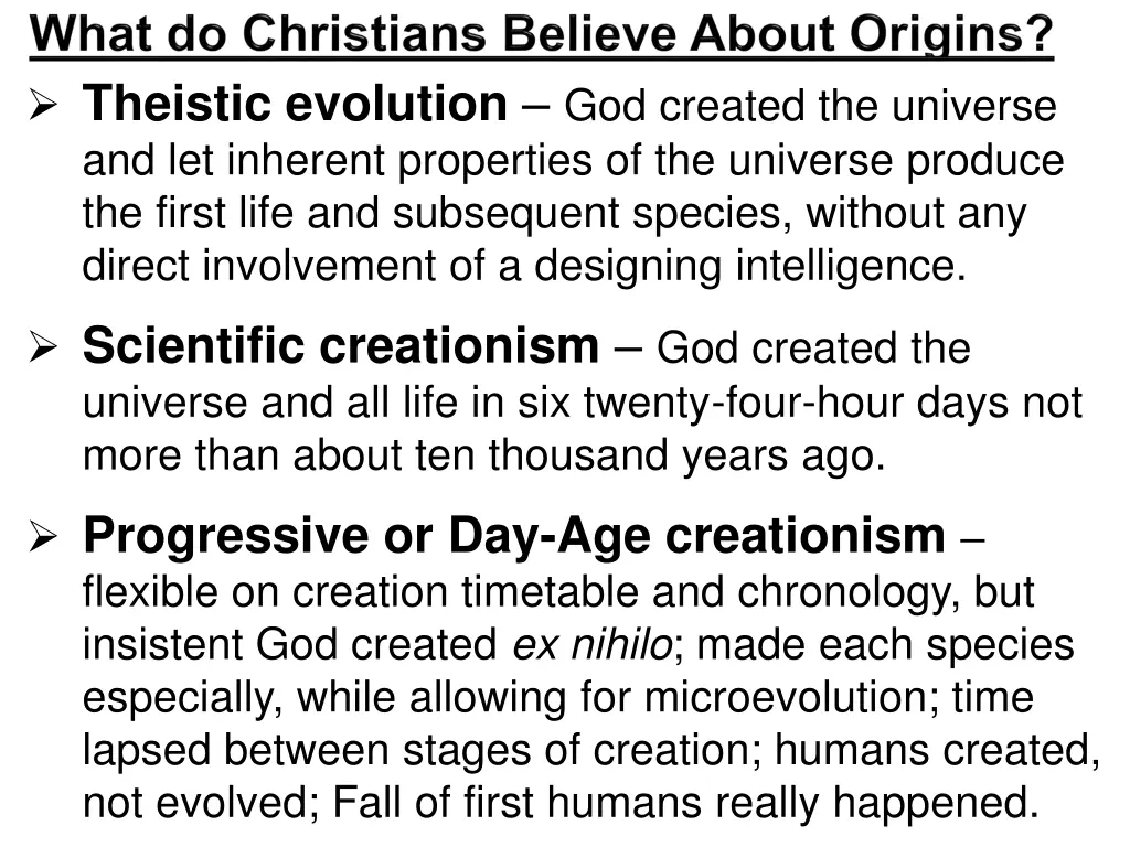theistic evolution god created the universe