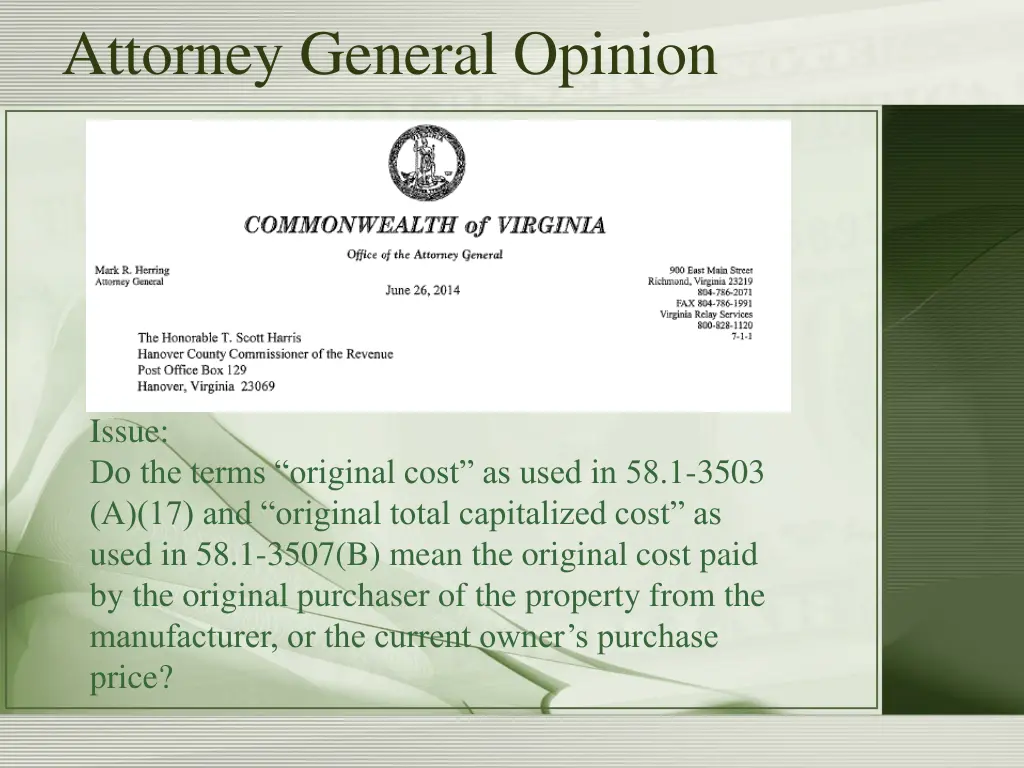 attorney general opinion