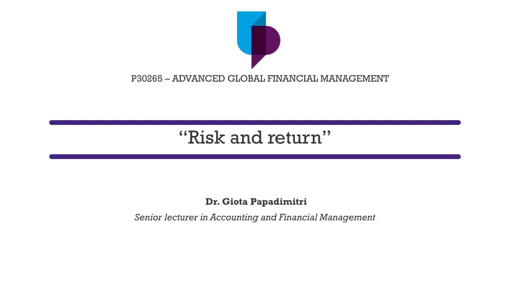 p30265 advanced global financial management
