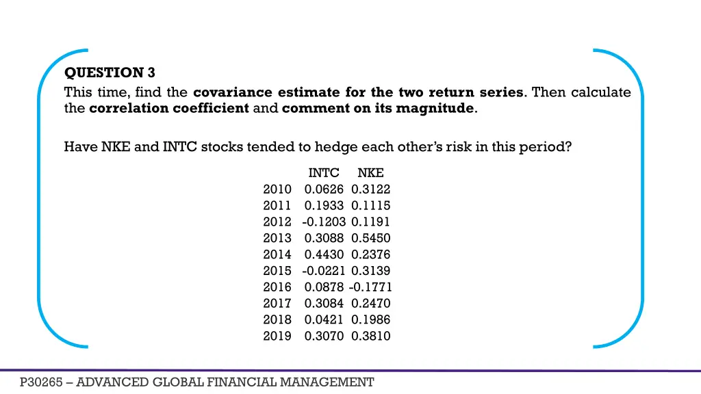 question 3 this time find the covariance estimate