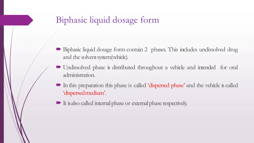 biphasic liquid dosage form