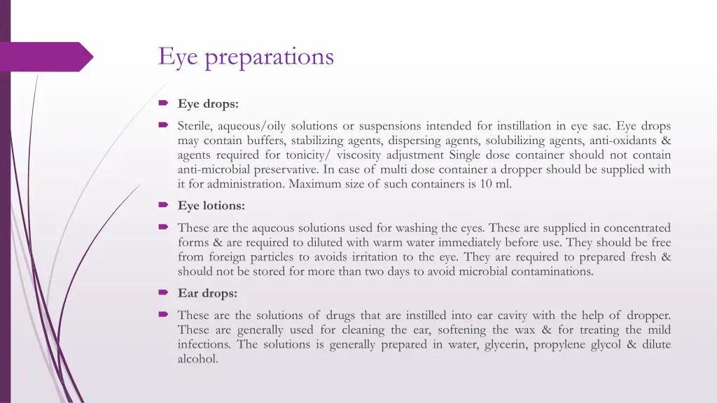 eye preparations