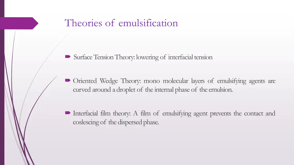 theories of emulsification