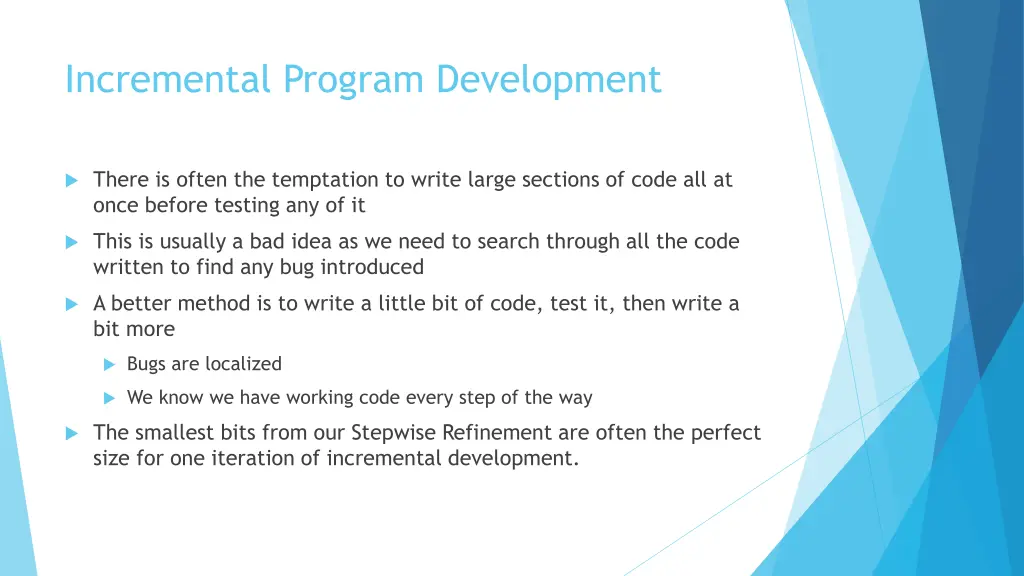 incremental program development