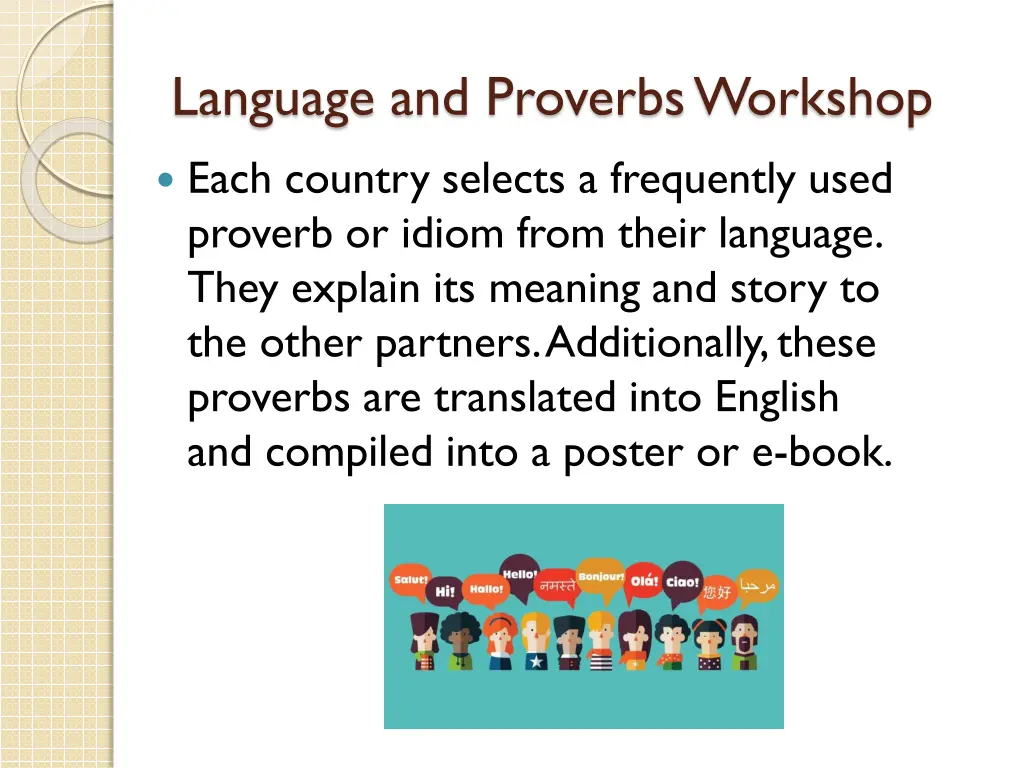 language and proverbs workshop