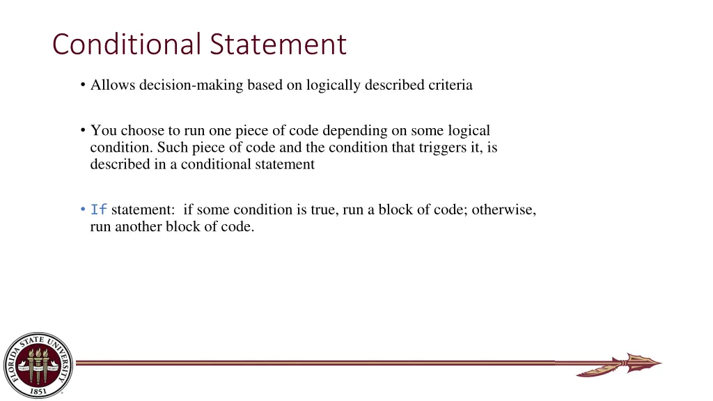 conditional statement