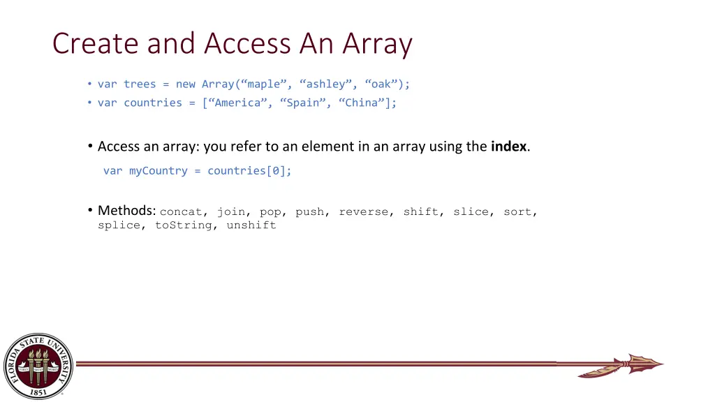 create and access an array