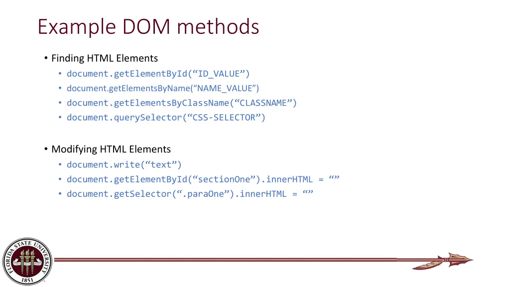 example dom methods