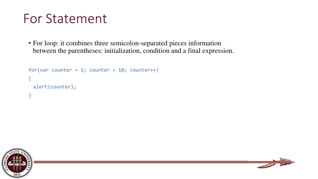 for statement
