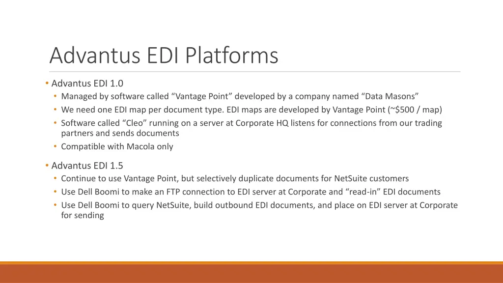 advantus edi platforms